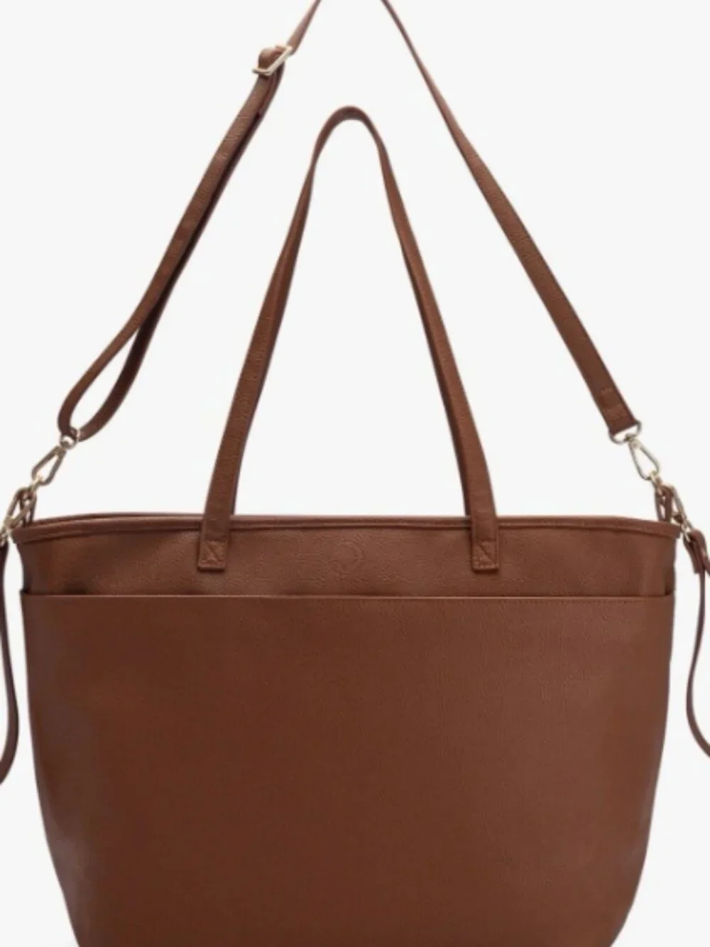 Everyday Brown Leather Tote Bag with Shoulder Straps